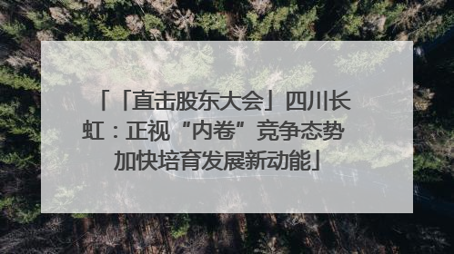 「直击股东大会」四川长虹：正视“内卷”竞争态势 加快培育发展新动能