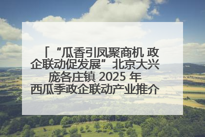 “瓜香引凤聚商机 政企联动促发展”北京大兴庞各庄镇 2025 年西瓜季政企联动产业推介活动圆满举行