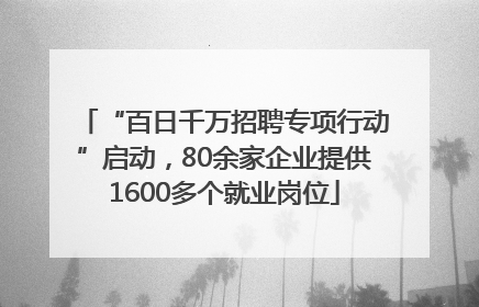 “百日千万招聘专项行动”启动，80余家企业提供1600多个就业岗位