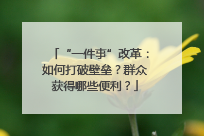 “一件事”改革：如何打破壁垒？群众获得哪些便利？