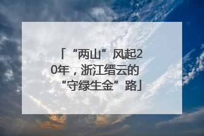 “两山”风起20年，浙江缙云的“守绿生金”路