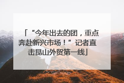 “今年出去的团，重点奔赴新兴市场！”记者直击昆山外贸第一线