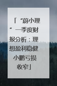 “蔚小理”一季度财报分析：理想盈利稳健 小鹏亏损收窄