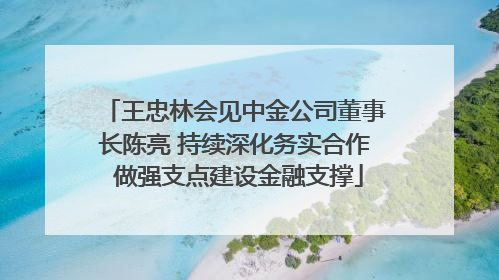 王忠林会见中金公司董事长陈亮 持续深化务实合作 做强支点建设金融支撑