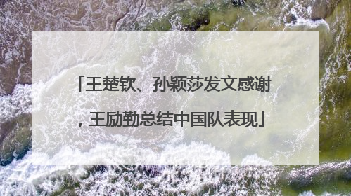 王楚钦、孙颖莎发文感谢，王励勤总结中国队表现
