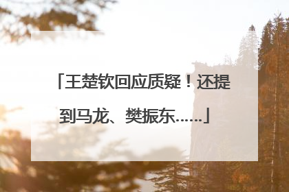 王楚钦回应质疑！还提到马龙、樊振东……