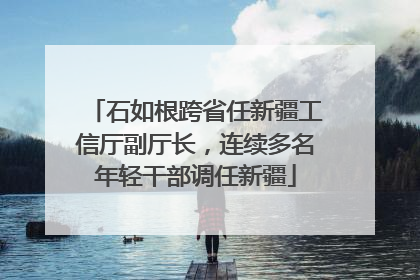 石如根跨省任新疆工信厅副厅长，连续多名年轻干部调任新疆