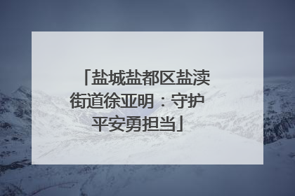 盐城盐都区盐渎街道徐亚明：守护平安勇担当