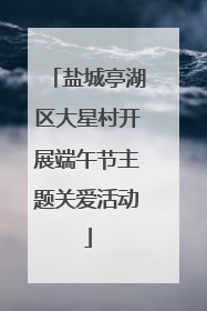 盐城亭湖区大星村开展端午节主题关爱活动