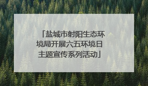 盐城市射阳生态环境局开展六五环境日主题宣传系列活动