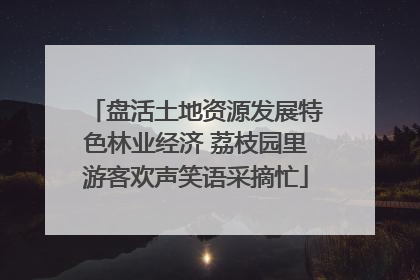 盘活土地资源发展特色林业经济 荔枝园里游客欢声笑语采摘忙