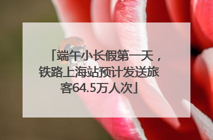 端午小长假第一天，铁路上海站预计发送旅客64.5万人次