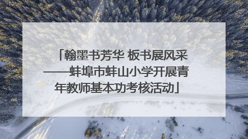 翰墨书芳华 板书展风采——蚌埠市蚌山小学开展青年教师基本功考核活动