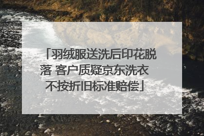 羽绒服送洗后印花脱落 客户质疑京东洗衣不按折旧标准赔偿