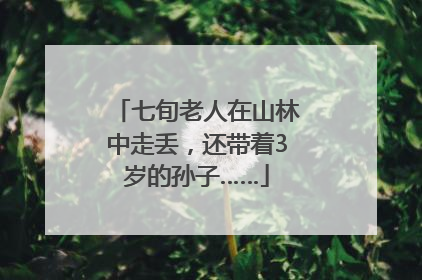 七旬老人在山林中走丢，还带着3岁的孙子……