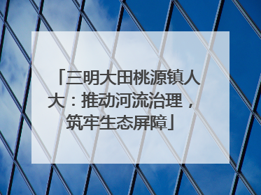 三明大田桃源镇人大：推动河流治理，筑牢生态屏障