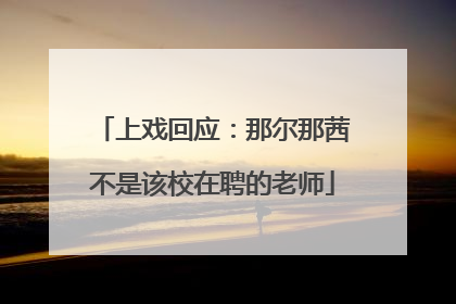 上戏回应：那尔那茜不是该校在聘的老师