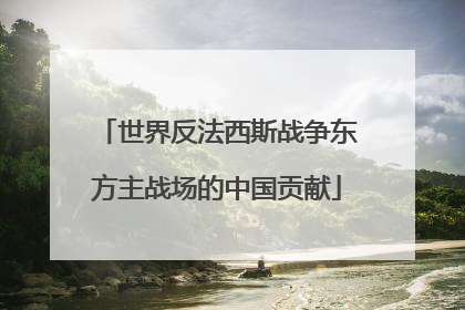 世界反法西斯战争东方主战场的中国贡献