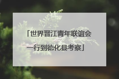 世界晋江青年联谊会一行到德化县考察