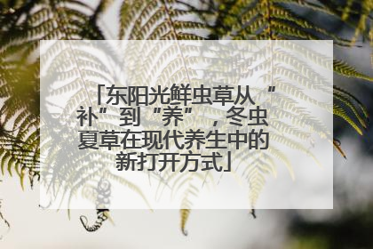 东阳光鲜虫草从“补”到“养”，冬虫夏草在现代养生中的新打开方式