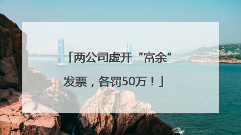 两公司虚开“富余”发票，各罚50万！