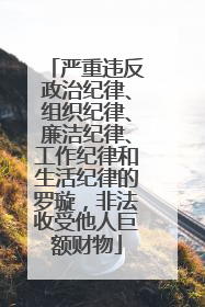 严重违反政治纪律、组织纪律、廉洁纪律、工作纪律和生活纪律的罗璇，非法收受他人巨额财物