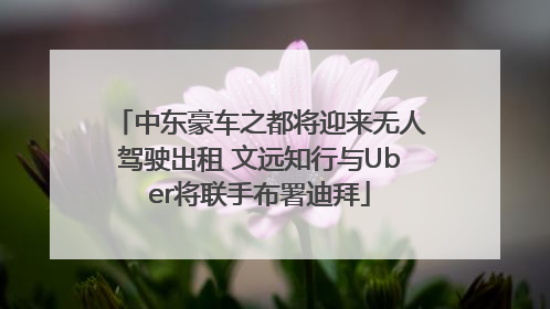 中东豪车之都将迎来无人驾驶出租 文远知行与Uber将联手布署迪拜
