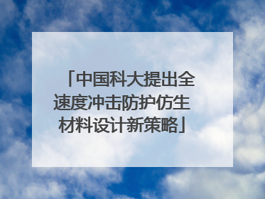 中国科大提出全速度冲击防护仿生材料设计新策略