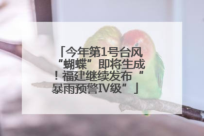 今年第1号台风“蝴蝶”即将生成！福建继续发布“暴雨预警Ⅳ级”