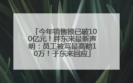 今年销售额已破100亿元！胖东来最新声明：员工被骂最高赔10万！于东来回应