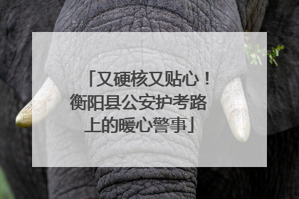 又硬核又贴心！衡阳县公安护考路上的暖心警事