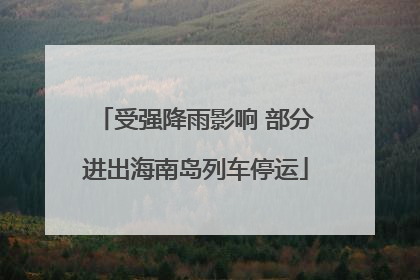 受强降雨影响 部分进出海南岛列车停运