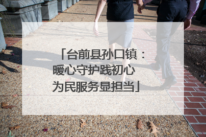 台前县孙口镇：暖心守护践初心 为民服务显担当
