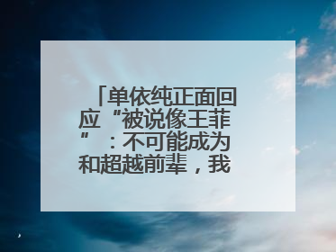 单依纯正面回应“被说像王菲”：不可能成为和超越前辈，我想致敬他们