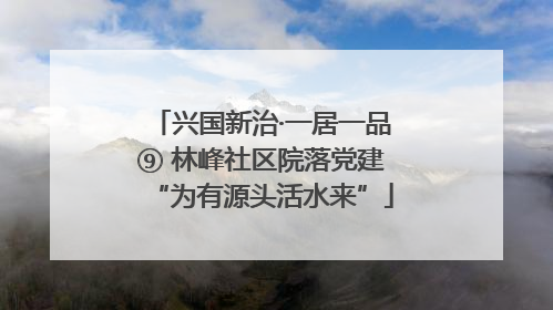 兴国新治·一居一品⑨ 林峰社区院落党建“为有源头活水来”