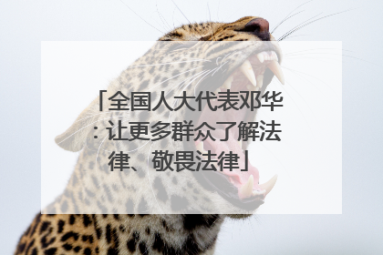 全国人大代表邓华：让更多群众了解法律、敬畏法律
