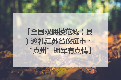 全国双拥模范城（县）巡礼江苏省仪征市：“真州”拥军有真情