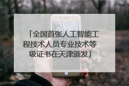 全国首张人工智能工程技术人员专业技术等级证书在天津颁发