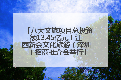 八大文旅项目总投资额13.45亿元！江西新余文化旅游（深圳）招商推介会举行