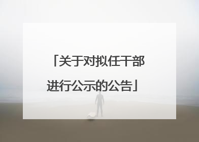 关于对拟任干部进行公示的公告