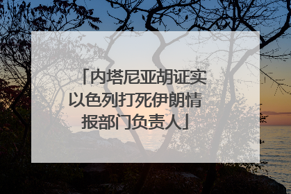 内塔尼亚胡证实以色列打死伊朗情报部门负责人