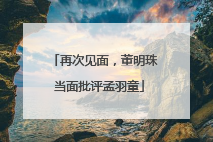 再次见面，董明珠当面批评孟羽童