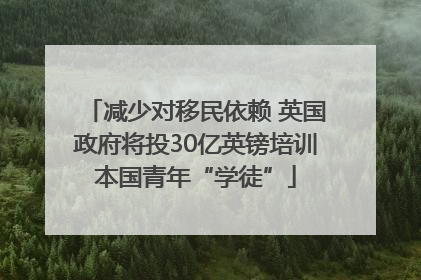 减少对移民依赖 英国政府将投30亿英镑培训本国青年“学徒”