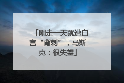 刚走一天就遭白宫“背刺”，马斯克：很失望