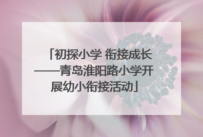 初探小学 衔接成长——青岛淮阳路小学开展幼小衔接活动