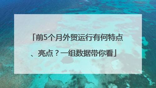 前5个月外贸运行有何特点、亮点？一组数据带你看