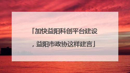 加快益阳科创平台建设，益阳市政协这样建言