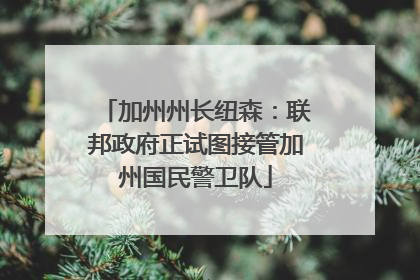 加州州长纽森：联邦政府正试图接管加州国民警卫队