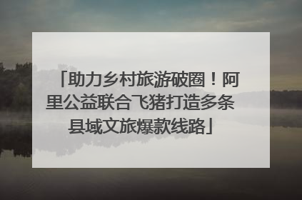 助力乡村旅游破圈！阿里公益联合飞猪打造多条县域文旅爆款线路