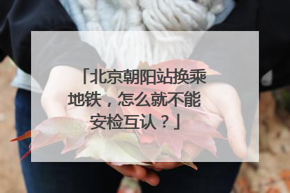 北京朝阳站换乘地铁，怎么就不能安检互认？